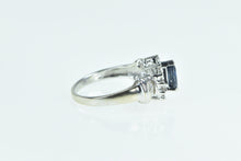 Load image into Gallery viewer, 14K Pear Sapphire Diamond Halo Engagement Ring White Gold