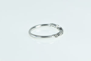 14K White & Black Diamond Curved Wedding Ring White Gold