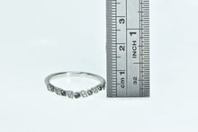Load image into Gallery viewer, 14K White &amp; Black Diamond Curved Wedding Ring White Gold