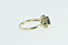 Load image into Gallery viewer, 14K Oval Sapphire Diamond Halo Engagement Ring Yellow Gold