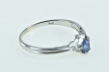 Load image into Gallery viewer, 14K Pear Tanzanite Diamond Cluster Vintage Ring White Gold