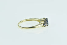 Load image into Gallery viewer, 14K Oval Sapphire Diamond Vintage Statement Ring Yellow Gold