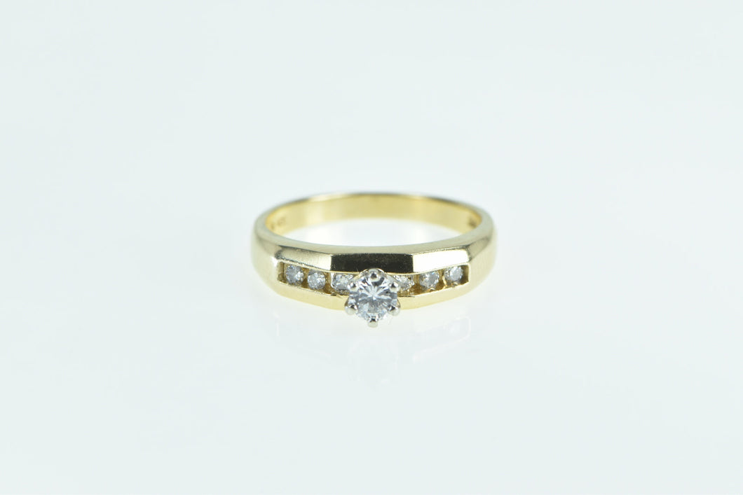 14K Vintage Diamond Classic Promise Engagement Ring Yellow Gold