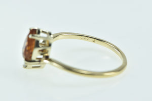 14K Pear Citrine Diamond Accent Chevron Ring Yellow Gold