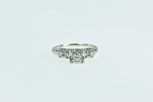 14K 1940's Classic Diamond Promise Engagement Ring White Gold