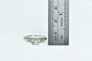 14K 1940's Classic Diamond Promise Engagement Ring White Gold