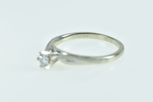 14K 0.20 Ct Diamond Solitaire Vintage Promise Ring White Gold