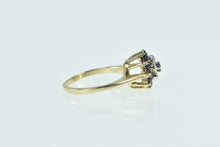 Load image into Gallery viewer, 14K Round Sapphire Diamond Halo Cluster Vintage Ring Yellow Gold