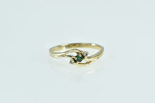 Load image into Gallery viewer, 14K Emerald Diamond Vintage Bypass Classic Ring Yellow Gold