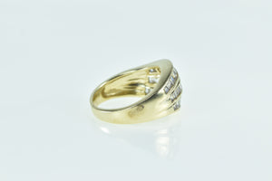 14K 1.80 Ctw Baguette Diamond Wavy Band Ring Yellow Gold