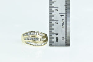 14K 1.80 Ctw Baguette Diamond Wavy Band Ring Yellow Gold