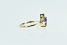 Load image into Gallery viewer, 14K Oval Amethyst Diamond Accent Statement Ring Yellow Gold