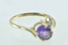 Load image into Gallery viewer, 14K Oval Amethyst Diamond Accent Statement Ring Yellow Gold