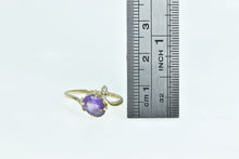 Load image into Gallery viewer, 14K Oval Amethyst Diamond Accent Statement Ring Yellow Gold