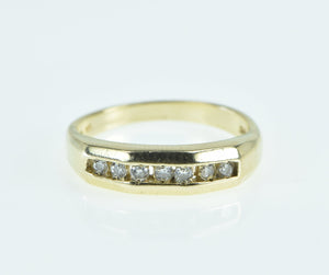14K Classic Vintage Diamond Wedding Band Ring Yellow Gold