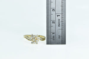 14K Vintage Freeform Diamond Cluster Ring Yellow Gold