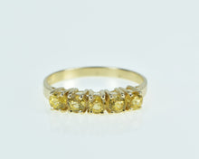 Load image into Gallery viewer, 14K Five Stone Yellow Sapphire Vintage Statement Ring Yellow Gold