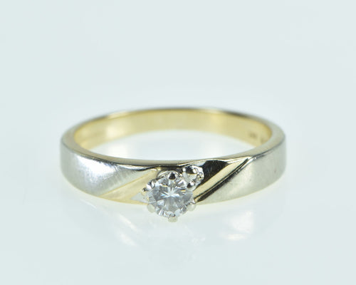 14K 0.18 Ct Diamond Solitaire Vintage Engagement Ring Yellow Gold