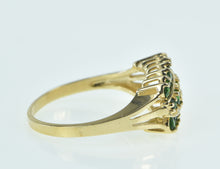 Load image into Gallery viewer, 14K Vintage Syn. Emerald Statement Band Ring Yellow Gold