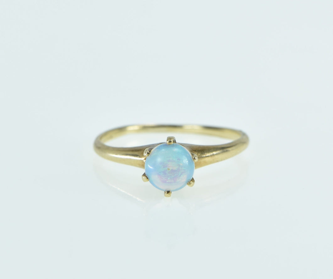14K Victorian Opal Ornate Classic Statement Ring Yellow Gold