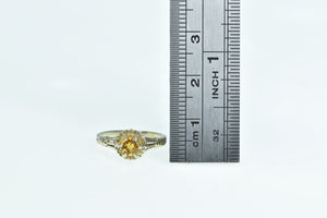 14K Ornate Vintage Citrine Statement Child's Baby Ring Yellow Gold