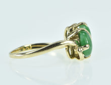 Load image into Gallery viewer, 14K Green Jade Pear Cabochon Bypass Ring Yellow Gold