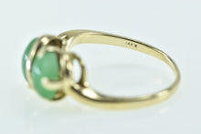 Load image into Gallery viewer, 14K Green Jade Pear Cabochon Bypass Ring Yellow Gold
