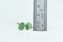 Load image into Gallery viewer, 14K Green Jade Pear Cabochon Bypass Ring Yellow Gold