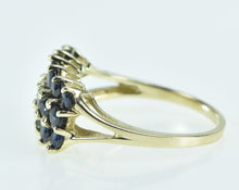Load image into Gallery viewer, 10K Squared Sapphire Vintage Cluster Statement Ring Yellow Gold