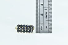 Load image into Gallery viewer, 10K Squared Sapphire Vintage Cluster Statement Ring Yellow Gold