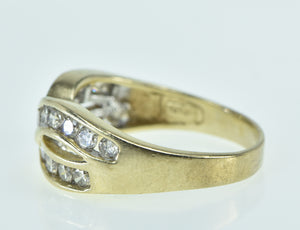 10K 0.80 Ctw Diamond Braid Twist Band Ring Yellow Gold