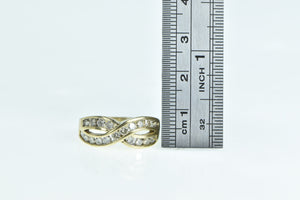 10K 0.80 Ctw Diamond Braid Twist Band Ring Yellow Gold