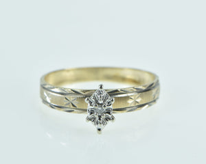 10K Vintage Diamond Ornate Classic Promise Ring Yellow Gold