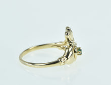 Load image into Gallery viewer, 14K Sapphire Claddagh Traditional Protection Ring Yellow Gold