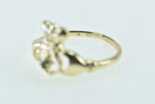 Load image into Gallery viewer, 14K Sapphire Claddagh Traditional Protection Ring Yellow Gold
