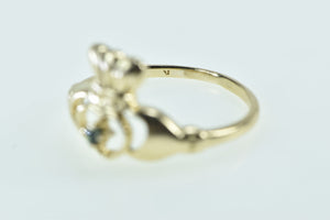 14K Sapphire Claddagh Traditional Protection Ring Yellow Gold