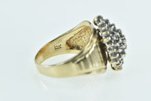 Load image into Gallery viewer, 10K Diamond Vintage Ornate Cluster Statement Ring Yellow Gold