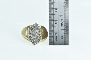10K Diamond Vintage Ornate Cluster Statement Ring Yellow Gold
