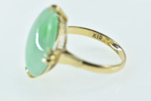 Load image into Gallery viewer, 18K Oval Jade Cabochon Vintage Statement Ring Yellow Gold