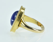 Load image into Gallery viewer, 18K 1950&#39;s Oval Lapis Lazuli Cabochon Statement Ring Yellow Gold