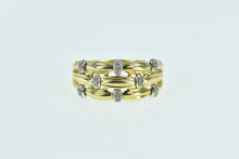 Load image into Gallery viewer, 18K Diamond Layered Vintage Stack Row Band Ring Yellow Gold