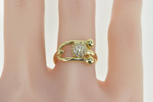 Load image into Gallery viewer, 18K Diamond Pave Domed Ball Vintage Statement Ring Yellow Gold