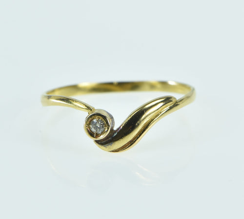 18K Diamond Ornate Swirl Curve Statement Ring Yellow Gold
