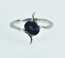 Load image into Gallery viewer, 18K 0.55 Ct Oval Natural Sapphire Bypass Ring White Gold