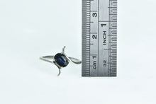 Load image into Gallery viewer, 18K 0.55 Ct Oval Natural Sapphire Bypass Ring White Gold