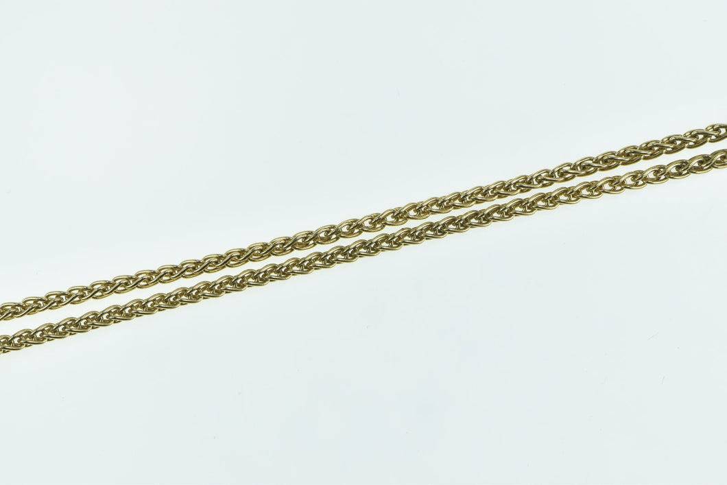 18K 2.2mm Chopard Wheat Palma Link Chain Necklace 16.75