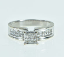 Load image into Gallery viewer, 14K Princess Invis. Cluster Engagement Ring White Gold