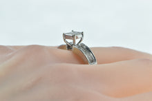 Load image into Gallery viewer, 14K Princess Invis. Cluster Engagement Ring White Gold