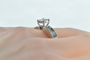 14K Princess Invis. Cluster Engagement Ring White Gold