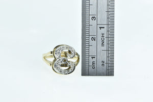 14K Vintage Diamond E Monogram Initial Letter Ring Yellow Gold
